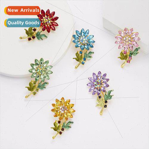 Sunflower sunflower rhinestone flowers plant brooch fashion