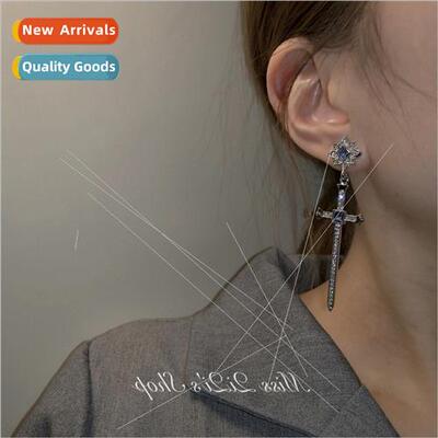 sapphire cross earrings atmospheric fashion female earrings
