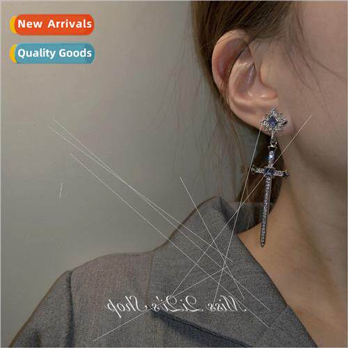 sapphire cross earrings atmospheric fashion female earrings