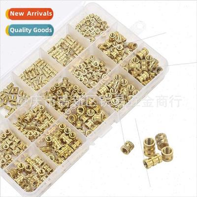 400pcs boxed knurled round nuts brass knurled nuts inlaid nu