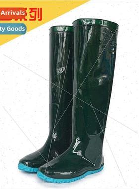 Green two-color 48 height paddy shoes PVC -slip paddy shoes