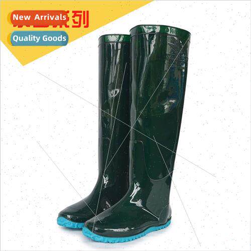 Green two-color 48 height paddy shoes PVC -slip paddy shoes