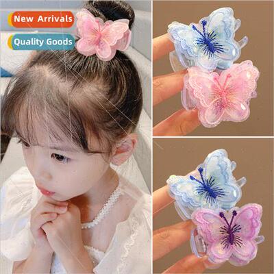 butterfly pills head grab clip children girls plate hair art