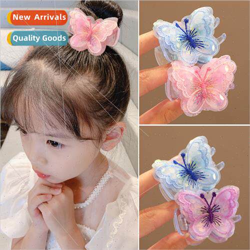 butterfly pills head grab clip children girls plate hair art
