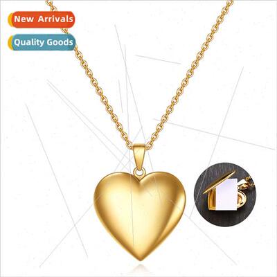 Vintage Creative Memorial Openable Heart Pendant Tanium Stee