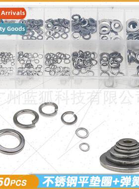 350PCS M3-M10 Stainless Washers Metal Washers 304 Spring Was