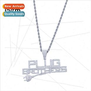 Europe Men Women Hip Hop Punk Plug Letter Pendant Copper wh