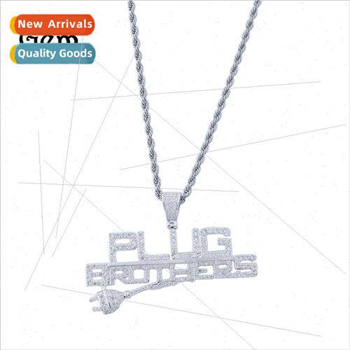 Europe Men Women Hip Hop Punk Plug Letter Pendant Copper wh