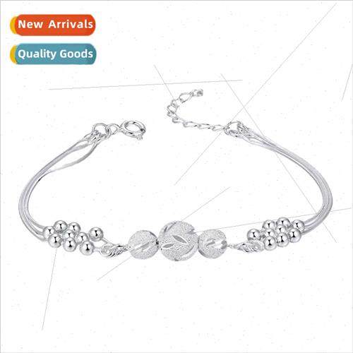 New 999 lver Transfer Beads Three ves Bracelet Ladies