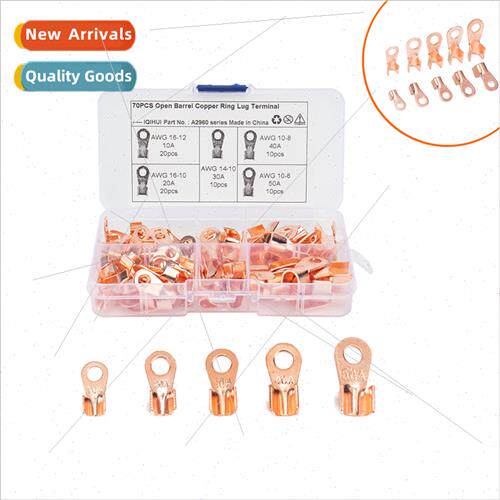 70pcs boxed-purple copper cold pressing terminal block open