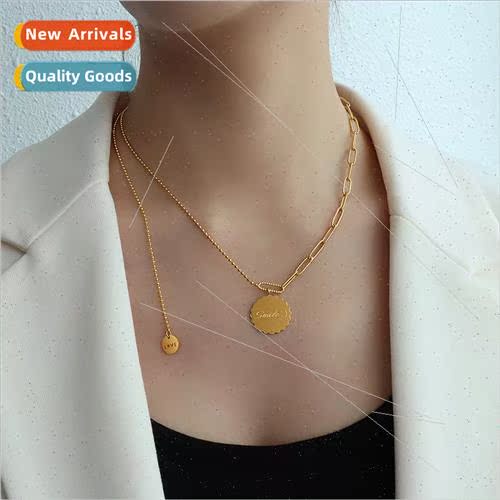 French simple ins cold wind gear letter tassel necklace tani