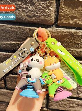 Trojan horse shaking car silicone keychain keychain doll pen