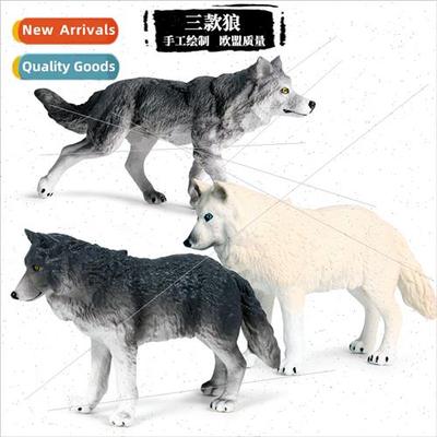 Static model est animal wolf in gray wolf Children toys hand