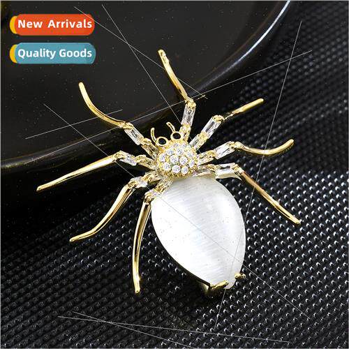 Artificial cat eye spider brooch new high-grade luxury su pi