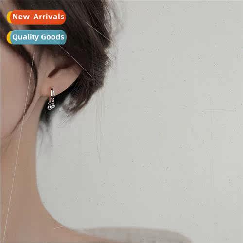 Round beads C-shaped earrings short hair playful ear bone st