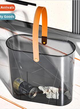 Clip transparent garbage can household waste paper basket kc