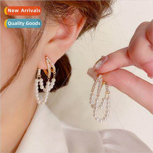 pearl string tassel earrings fashion sense niche earrings