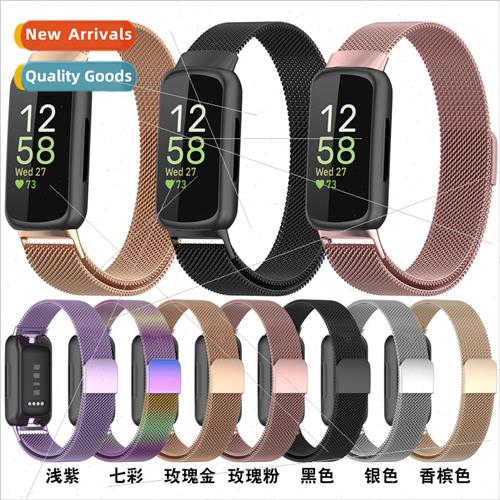 适用fitbit inspire3 bracelet milan metal steel strap milanes