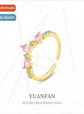 925 silver teardrop zirconia ring women Europe niche ins rin