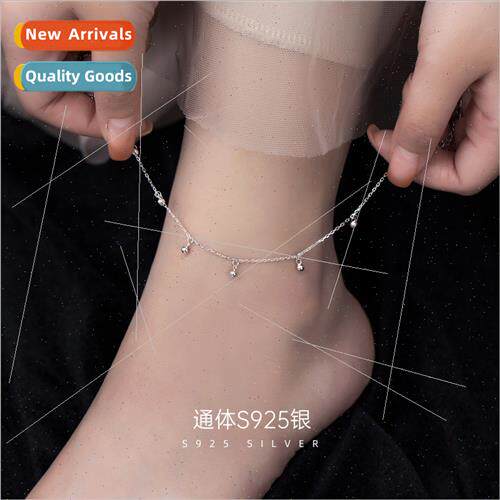S925 silver Japan simple money more beans anklet trans beads