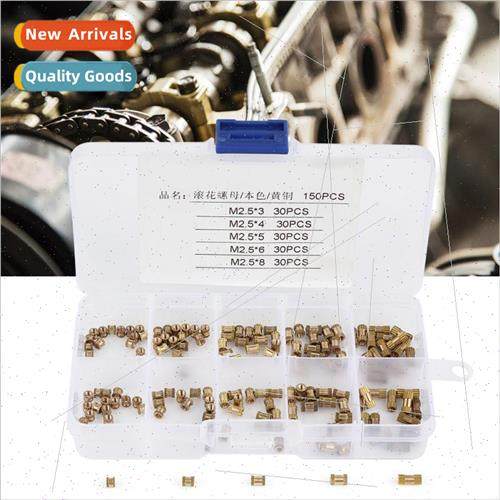 150pcs set M2.5 Knurled Nuts Brass Nuts Cylinder Knurled Rou