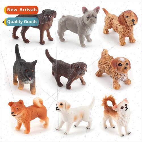 Small Solid Puppy Model Set Static Labrador Shiba Inu Dachsh