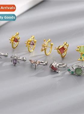 Colorful diamond zirconia insect earrings Europe delicate ea