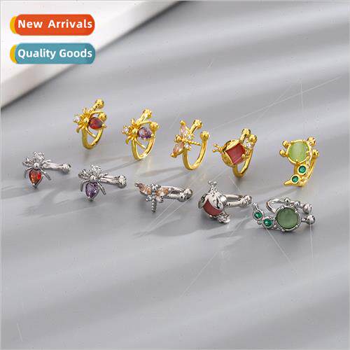 Colorful diamond zirconia insect earrings Europe delicate ea