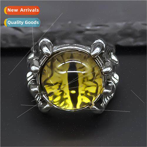 Europe Model Yellow Devil Eye 2 Ring Fashion Retro Hip Hop A