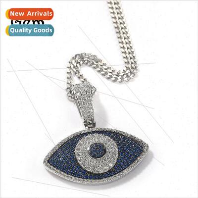 Hip Hop Diamond Eye Pendant Necklace Copper Trend Five Sense
