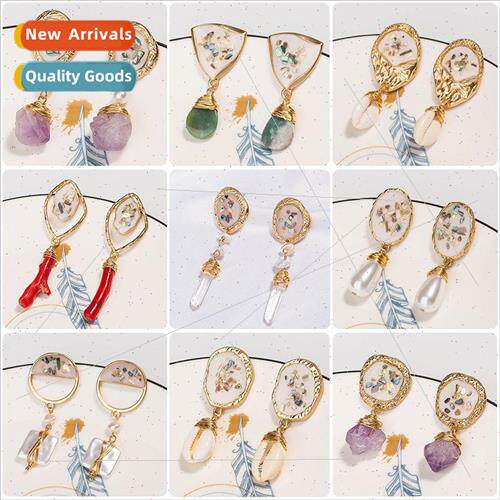 Europe Popular Peach Heart Petal Earrings Cute Elegant Gold-