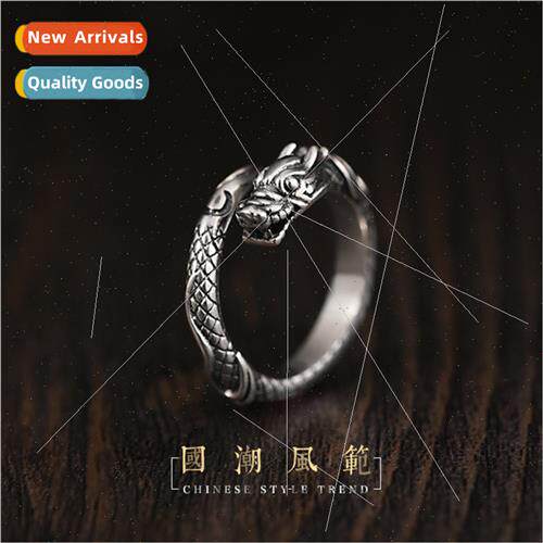 Dragon ring men nd men vintage old Thai silver open finger r