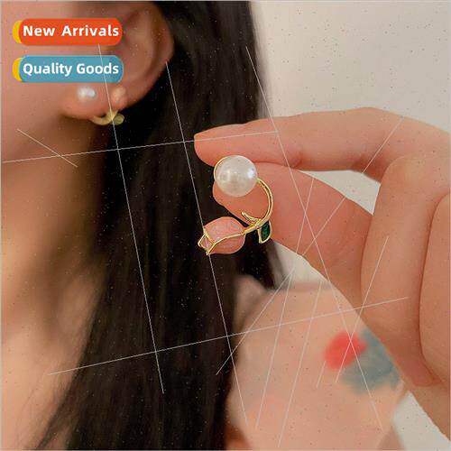 925 silver tulip earrings female 2023 new tide earrings nich