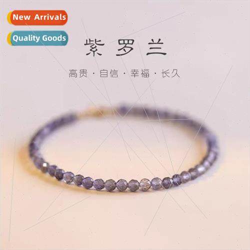 Natural cordiere bracelet women 3mm faceted beads cordiere v