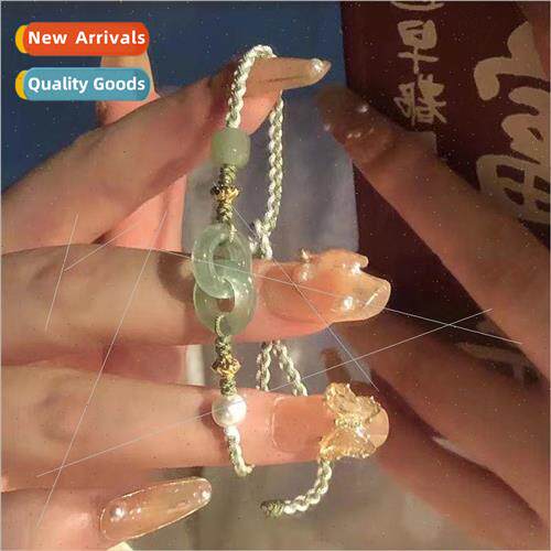 Peace buckle bracelet girls ins niche ring ring pearl hrope