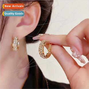 Koreafashion simple super flash full diamond earrings female