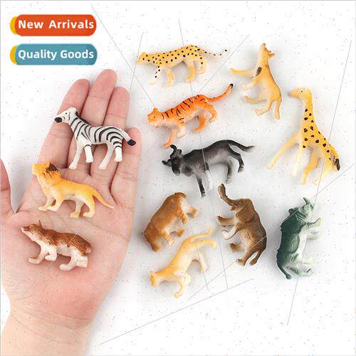 Zoo model hand-do toy set lion zebra giraffe elephant 12 set