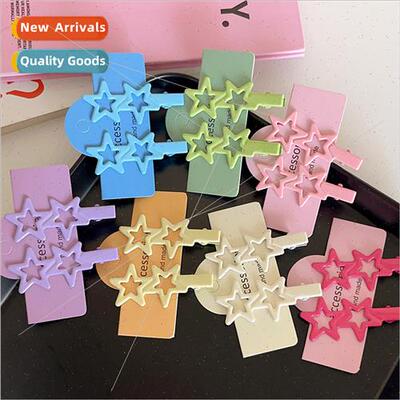 Candy color metal star hair clips broken hair side bangs cli
