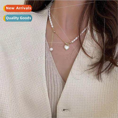 French sense gentle pearl love shell necklace women niche re