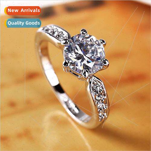 Moissane full diamond six claw ring girls one carat diamond