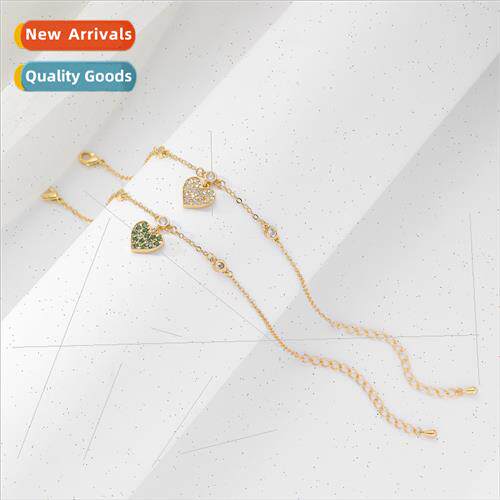 New simple fashion bracelet copper gold-plated whe stone lov