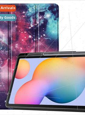 适用Samsung S6 Lite 10.4 Tablet Case P610/P615 Tri-fold Leat