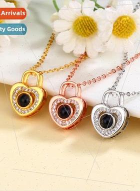 Europe 100 languages I love you projection necklace female f
