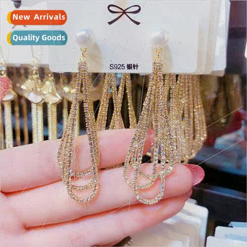 Long multi-layer tassel earrings female Europe fashion earri