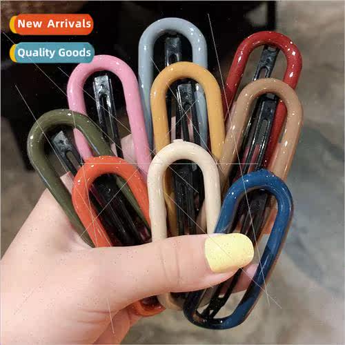 Korea hair clips simple candy color top clip hair card back