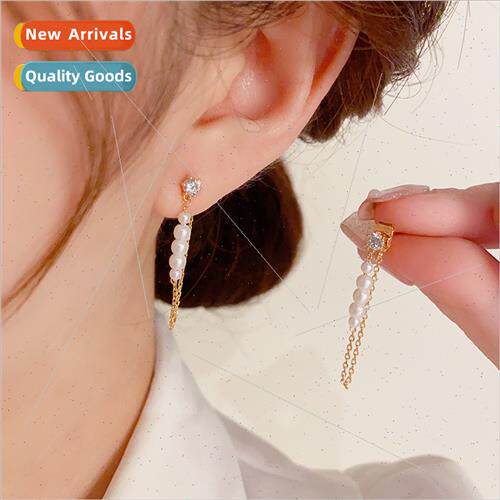 Fashion high-class sense before after wearing zirconia pearl