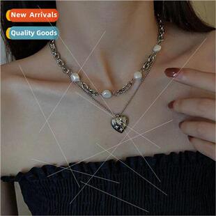 Love Steel Kaka Tanium Necklace Double Beads Layers