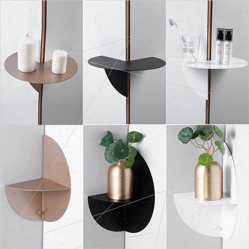 No punch hole a word partion wall stainless steel shelf hang - 实物图