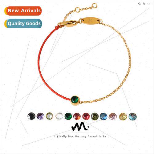 Fashion simple red rope bracelet men women niche exquise tan