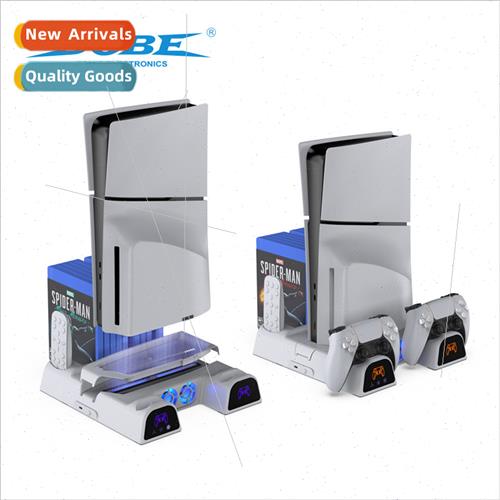 PS5slim console multifunctional cooling charging base wh Blu